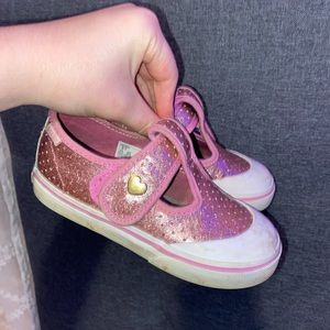 toddler girls 9 sparkly pink velcro vans